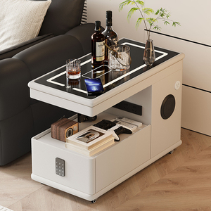 Movable Side Cabinet Modern Simple <b>Small</b> Apartment Stone Italian Minimalist Light Luxury Living Room <b>Coffee</b> <b>Table</b> New Model A52 - Product Image 5