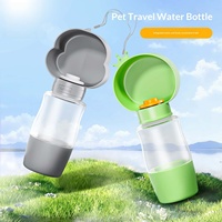 Bouteille d'eau portable anti-fuite pour animaux de compagnie avec boîte de rangement pour aliments 2 en 1, bouteille d'eau pour chien et chat, récipient pour nourriture pour les promenades en plein air