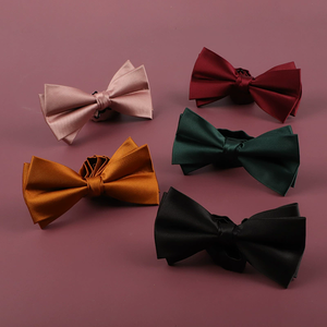 Abbigliamento formale seta Pre legata <span class=keywords><strong>papillon</strong></span> elegante doppio strato adulti <span class=keywords><strong>papillon</strong></span> nero blu Navy <span class=keywords><strong>papillon</strong></span> per uomo - Product Image 2