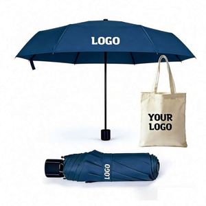 Manual Manufacturer Wholesale Logo Paraguas for Promo Business Gift <b>Windproof</b> Portable Fold <b>Umbrella</b> With Pouch Custom Gifts - Product Image 1