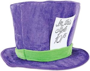 <span class=keywords><strong>Chapeau</strong></span> haut de forme en peluche violette, <span class=keywords><strong>chapeau</strong></span> long et tubulaire, <span class=keywords><strong>chapeau</strong></span> de clown du <span class=keywords><strong>Chapeau</strong></span> <span class=keywords><strong>Fou</strong></span> pour accessoires de costume de fête - Product Image 1