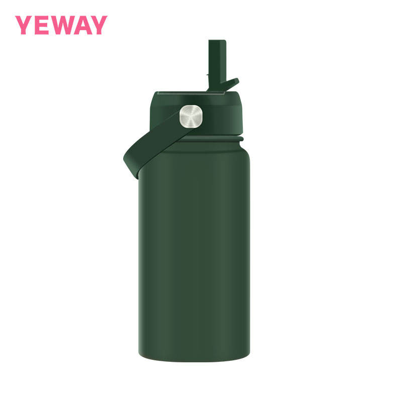 Army Green wide mouth kids water bottle