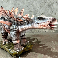 Modèle de stégosaure animatronique grandeur nature de 3 m, modèle de dinosaure grandeur nature avec son et mouvements