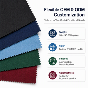 Wholesale Scrub Fabric 78% Polyester 18% Rayon <b>4</b>% Spandex 200GSM 2/1 Twill <b>4</b>-Way Stretch High Quality for Garment Manufacturer - Product Image 3