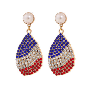 Pendientes de Aleación al por Mayor para el Día de la Independencia Americana, Pendientes con la Bandera de EE. UU. en <span class=keywords><strong>Rojo</strong></span>, Blanco y Azul, Diseño para el 4 de <span class=keywords><strong>Julio</strong></span>, Regalo Festivo - Product Image 4
