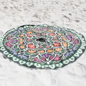 China supplier sand free mandala round microfiber beach towel blanket