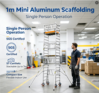 Plateforme mobile en aluminium, échafaudage empilable, 7 m, léger, portable, échelle d'échafaudage pour la construction d'entrepôts