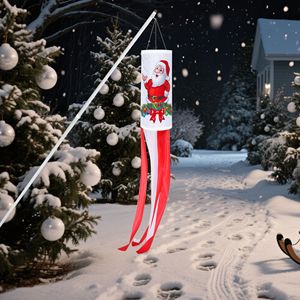 Decoración Navideña para Ductos de Aire 75D, Santa Claus de 30*45CM con 6 Tiras de Gráficos Impresos Digitalmente de 5*60CM - Product Image 5