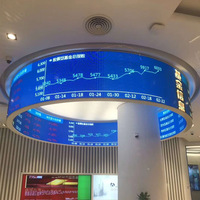 Écran d'affichage vidéo LED flexible incurvé P1.8-P4 pour publicité extérieure/intérieure, affiche numérique SDK pour centre commercial, métro