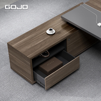 Bureau de direction moderne en bois de luxe avec panneau décoratif, construction robuste, montage facile pour bureau à domicile et bâtiment commercial