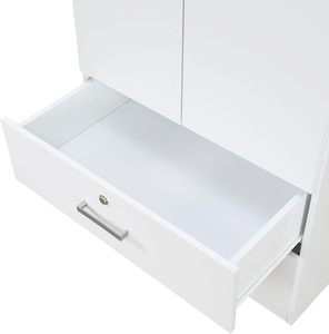 Meubles placard 2 casiers de porte, étagères réglables/tringles de suspension/tiroirs, armoire minimaliste moderne, chambre à coucher, <span class=keywords><strong>blanc</strong></span> - Product Image 6