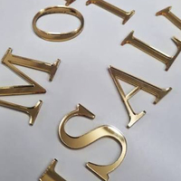Lettres autocollantes en acrylique doré, chiffres et alphabet en acrylique miroir, lettres autocollantes pour enseignes DIY