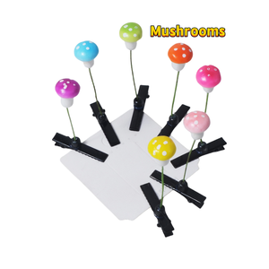 Mushrooms Flower Plant Elastic Hairpin Plastic Material Hair Clip Easter Decoration for Party - Product Image 1