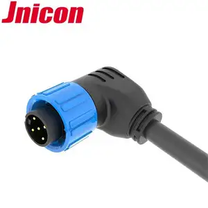 Jnicon diskon besar konektor tahan air di atas kabel cetak 90 derajat 6pin 8pin steker laki-laki perempuan IP67 konektor IP68 50A 300V Cina f