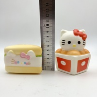 Nouveau jouet comestible créatif en PU à rebond lent, en forme de chat réaliste, thème chat de dessin animé mignon, en forme de pain/gâteau, anti-stress