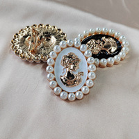 Broche tête de beauté Vintage fleur plaque boucle bijoux à bricoler soi-même accessoires en alliage diamant boucle broche