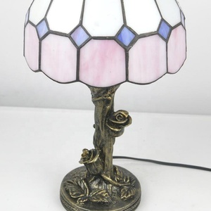 LongHuiJing 8 Inch Gorgeous Tiffany Style Pattern Resin Stained Glass Table Lamp - Product Image 6