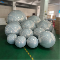 Décoration d'événement géante PVC Discothèque Ballon gonflable Disco Party Mariage Or Argent Sphère flottante Boule à miroir gonflable