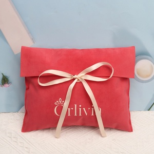 Custom Printed Logo Jewelry Packaging Faux Suede Bags Velvet Envelope Book Wallet Dust Pouch Microfiber Jewelry Gift Bag - Product Image 4