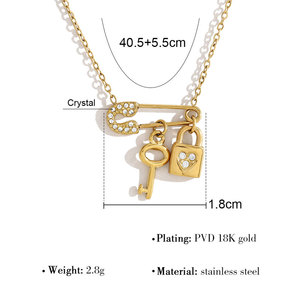 Colliers en acier inoxydable 316L sur mesure, plaqués or 14K 18K PVD, bijoux fins, pendentifs à clip en zircon pour femmes - Product Image 6