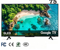 Terima Pesanan OEM ODM TV LED 4K Tanpa Bingkai Android Smart Television 50 55 65 75 85 98 Inch Super Slim Smart TV