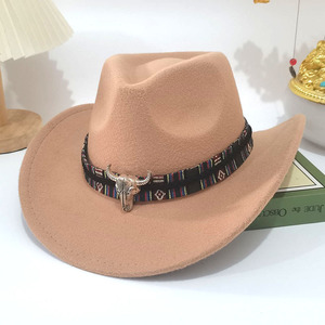 Tibetan Ceremonial <strong>Hat</strong> hot Religious Totem Ox Head Four Seasons Western Cowboy Grassland <strong>Riding</strong> Adventure <strong>Hat</strong> - Product Image 2