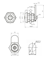 Serrure à came miniature tubulaire de 10 mm pour machine publicitaire, position de clé à 12 et 3 heures, fabriquée en alliage de zinc