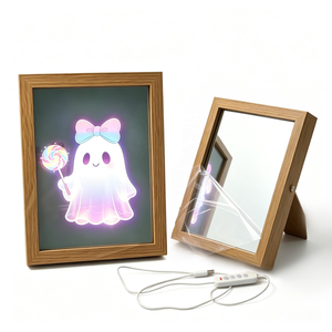 Commercial Grade LED Makeup <b>Mirror</b> Plastic Frame Art Deco Design CE RoHS Certified for Retail Branding Aesthetic Decor - Product Image 1