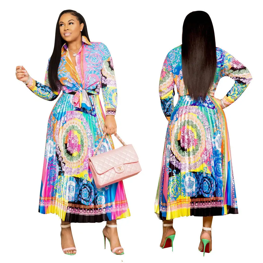 2020 new arrival women fashion floral printed two pieces set African&American style