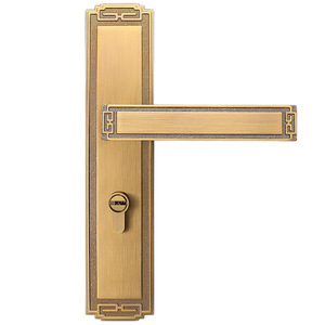 Poignée <span class=keywords><strong>de</strong></span> porte en alliage <span class=keywords><strong>de</strong></span> zinc, couleur or, pour serrures à rosette mécaniques architecturales symétriques - Product Image 2