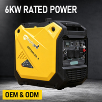 Générateur à essence à inverseur Shuoling SR7500iS 7500W 4 temps, réservoir de carburant de 11L, super silencieux, portable pour la maison, la sauvegarde, le camping en plein air