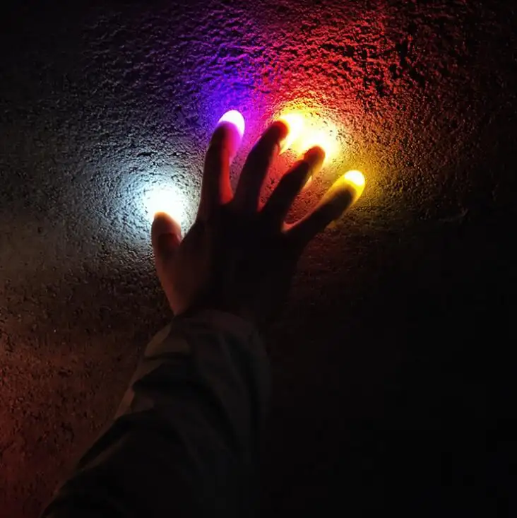 PVC Luminous Light finger lamps Led Magic Thumb Fingers joke fingers
