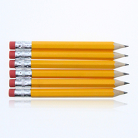 Mini crayon de golf en bois naturel avec gomme, taille courte, ensemble promotionnel pour l'emballage