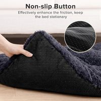 Coussin pour cage à chien, grand lit pour chien en peluche lavable, lit pour chien lavable avec fond antidérapant, tapis de couchage pour animaux de compagnie