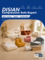 Fauteuil pouf en velours côtelé Disan Extra Doux en forme de larme, une place, avec housse amovible, idéal pour petits appartements et balcons