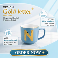 Tasse à latte avec logo personnalisé tasse à café en céramique porcelaine multicolore avec lettres décalcomanies pour la maison café bureau
