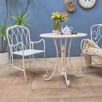 Table basse de style européen Innova, style farmhouse, accent antique, rétro, en fer blanc, durable, facile à assembler, meubles de salon
