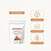 Capsules d'huile de graines de citrouille HDK 3000mg, formule 2-en-1 avec du palmier nain pour la santé des cheveux, de la peau et des voies urinaires, supplément OEM ODM