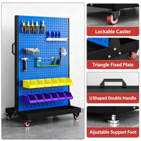 Étagère mobile porte-outils en panneau perforé, organisateur de vis pour atelier, support d'entretien, chariot à outils, présentoir