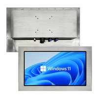 Monitor de pantalla táctil industrial capacitivo sin ventilador impermeable Ip65 Ip67 para exteriores de montaje en pared de acero inoxidable de 15,6 21,5 pulgadas