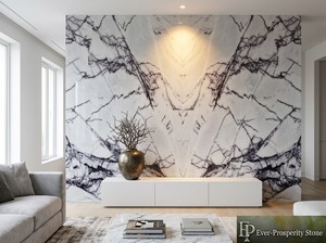 Grande dalle de marbre moderne, naturelle et parfumée, motif Prunier des Neiges, imperméable et durable, sur mesure pour l'intérieur des hôtels, villas et bâtiments commerciaux - Product Image 1