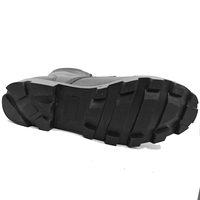 Bottes de Combat Tactiques en Cuir Pleine Fleur Noir avec Membrane Imperméable pour Hommes