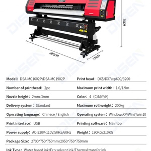 Impresora de Inyección de Tinta XP600 de 6 pies para Lonas Publicitarias Anchas de Cuero y Pancartas Flexibles, Tinta Eco-Solvente, Nueva con 2 Cabezales - Product Image 5