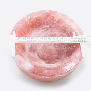 Đồ thủ công mỹ nghệ chạm khắc đá tự nhiên trị liệu bán buôn, bát thạch anh hồng lớn phong thủy châu Âu - Product Image 5