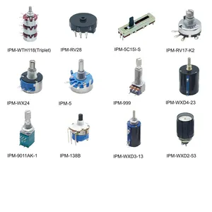 Potenciômetro simples/duplo de 15mm com diferentes valores de resistência (1K/2K/5K/20K/50K/100K/250K/500K)