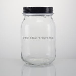 Nhà Sản Xuất 500Ml 16Oz Rõ Ràng Vòng Glass <span class=keywords><strong>Mason</strong></span> Jar Cho Mứt Mật Ong Dưa Thực Phẩm Lưu Trữ Container Với Nhôm Vít Cap Trong Kho - Product Image 4