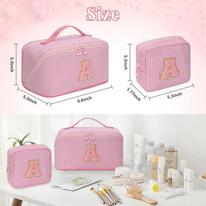 Relavel Trousse de Maquillage Initiale A-Z 2 Pièces Grande Trousse Cosmétique de Voyage pour 11 12 <span class=keywords><strong>13</strong></span> 14 15 16 <span class=keywords><strong>Ans</strong></span> <span class=keywords><strong>Fille</strong></span> Adolescente Cadeau d'<span class=keywords><strong>Anniversaire</strong></span> - Product Image 4