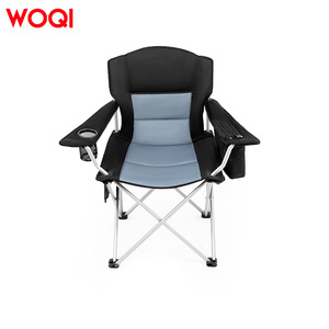 Silla plegable para acampar Woqi con marco de aluminio, respaldo alto, portavasos y bolsa de almacenamiento, gris y negro, 59X59X99cm - Product Image 2