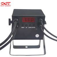 Projecteur LED portable bicolore 60W avec lentille 60 degrés, câbles de signal DMX multicanal et pince pour installation en location