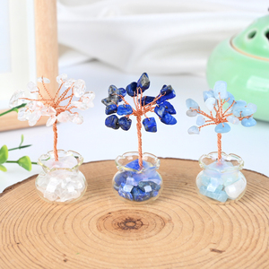 Árbol de Cristal de Cuarzo Natural al por Mayor, Artesanía de Piedra Curativa, Botellas de Vidrio con Grava de Cuarzo, Árbol del Dinero de Cristal para Decoración del Hogar - Product Image 4